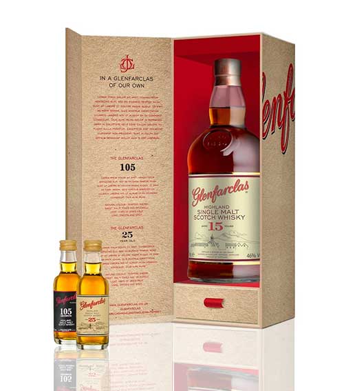 Glenfarclas 15 Years Single Malt Whisky w/ 2 Miniature Gift Set