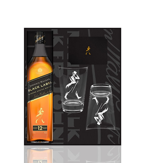 Johnnie Walker Black Label 12 Years w/ 2 x Highball Glass